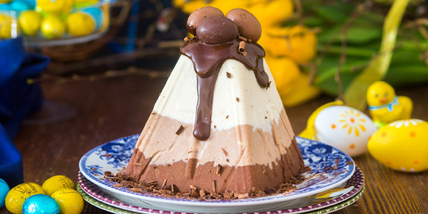 Заварна шарувата сирна паска з шоколадом