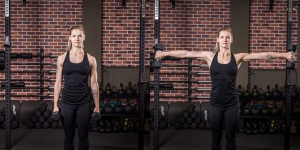 Програма тренувань у тренажерному залі для початківців: розведення гантелей стоячи