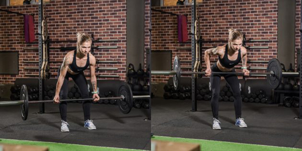 Програма тренувань у залі для початківців: тяга штанги до пояса в нахилі