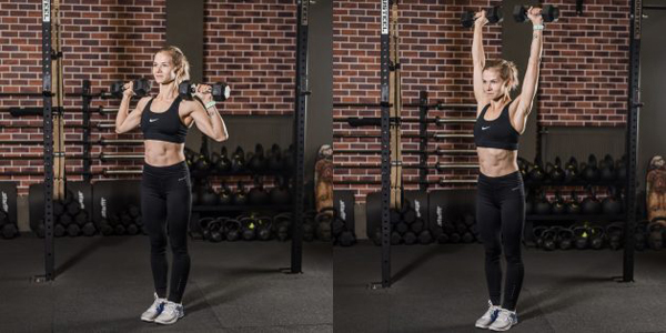 Програма тренувань у тренажерному залі для початківців: жим гантелей стоячи