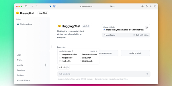 Аналоги ChatGPT: HuggingChat