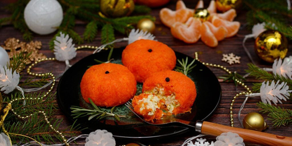 Лучшие салаты на Новый год — 2026: новогодний салат «Мандарины»