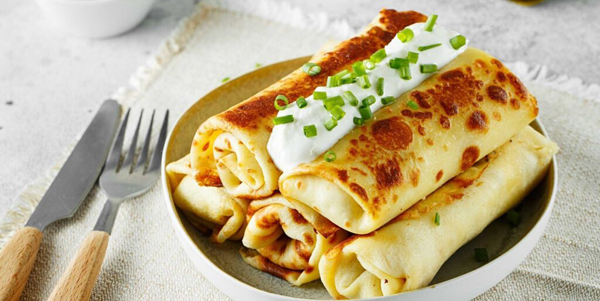 Фаршированные блины с мясом и грибами: рецепт